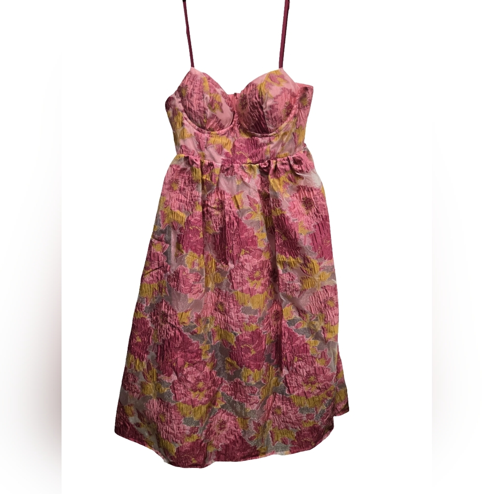 Fashion Nova “Flower Bed Floral” Midi Dress – NWT – Size Medium – Strappy Pink